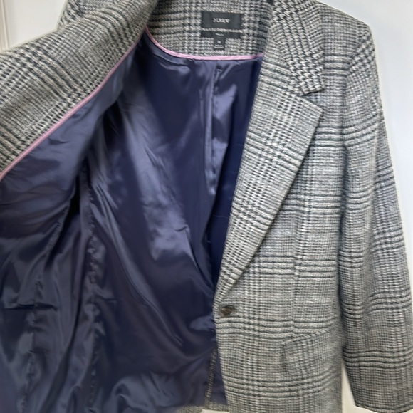 J. Crew Willa Blazer in Houndstooth Wool Grey Black Size 8 - Picture 9 of 16